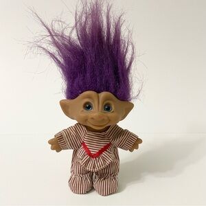 Vintage Ace Novelty Purple Jewel Pajamas Treasure Troll Doll